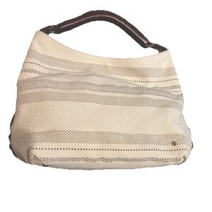 Elegant Cream and Brown Women's Bag